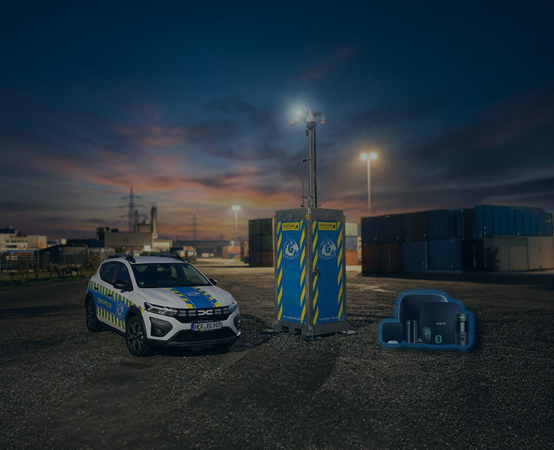 Firmenfahrzeug mit mobilem Videoturm
